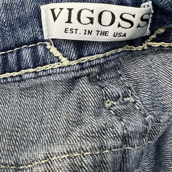 Vigoss Jeans Women's 8 Blue Skinny Embroidered Pockets Preppy Normcore Classic - Picture 8 of 15